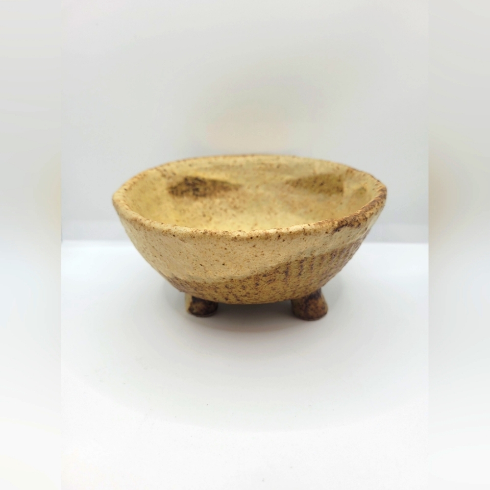 Vintage Japanese Studio Brutalist Decorative Pottery Bowl
